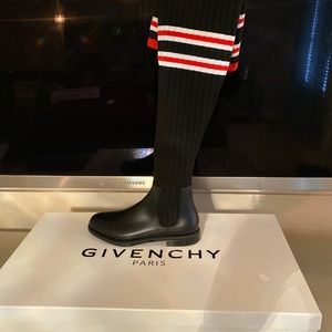 Givenchy knit rubber over the knee boots, size 39